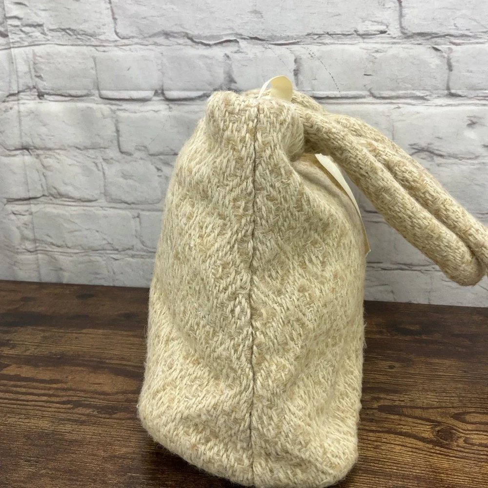 Boyne Valley Weavers Vintage Wool Handbag Diamond Stitch Double Strap